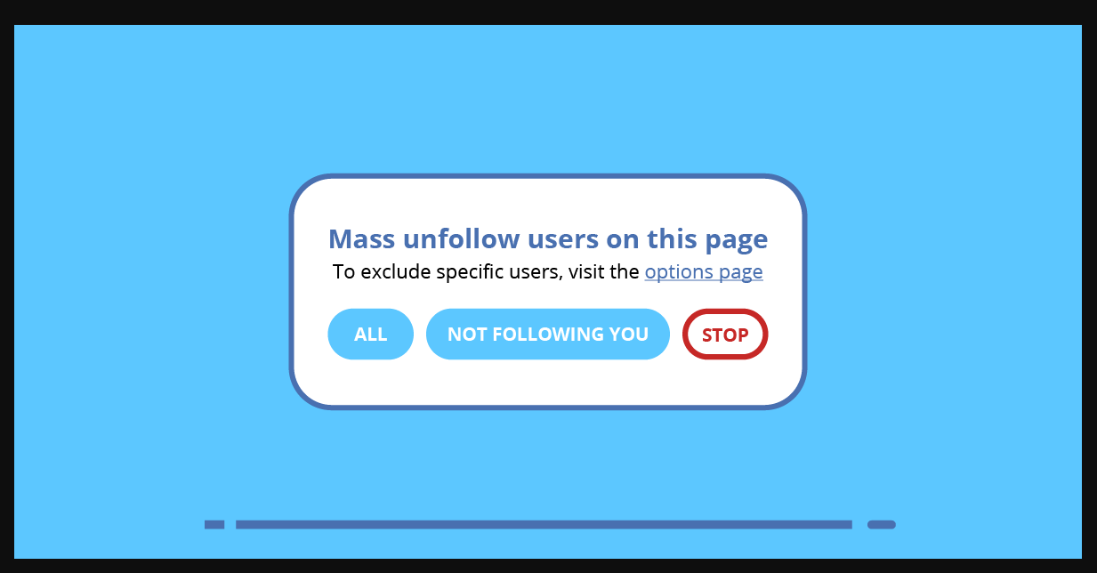 An image to show how to unfollow multiple accounts on Twitter. 